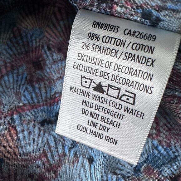 Robert Graham Shirt Men’s Small Geometric Fans Colorful Flip Cuff Button Up Blue - Picture 8 of 11